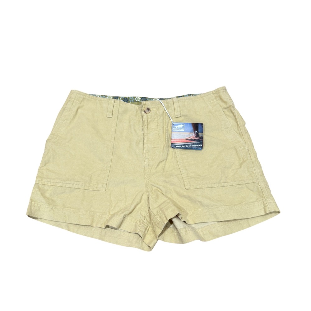 Horny Toad Womens Corduroy Shorts Tan Khaki Button Fly Size 10 NWT